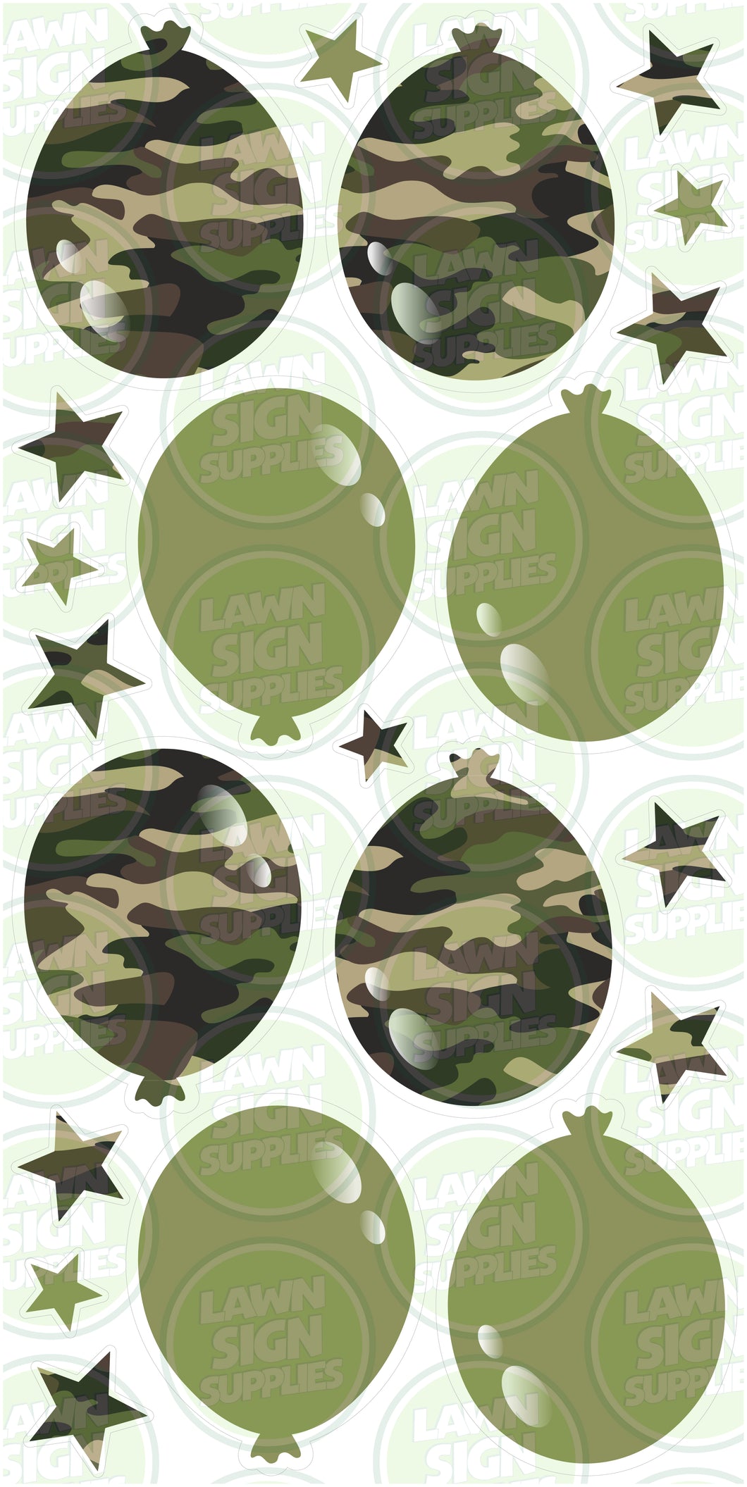 PATTERNED BALLOONS - CAMOUFLAGE GREEN & KHAKI