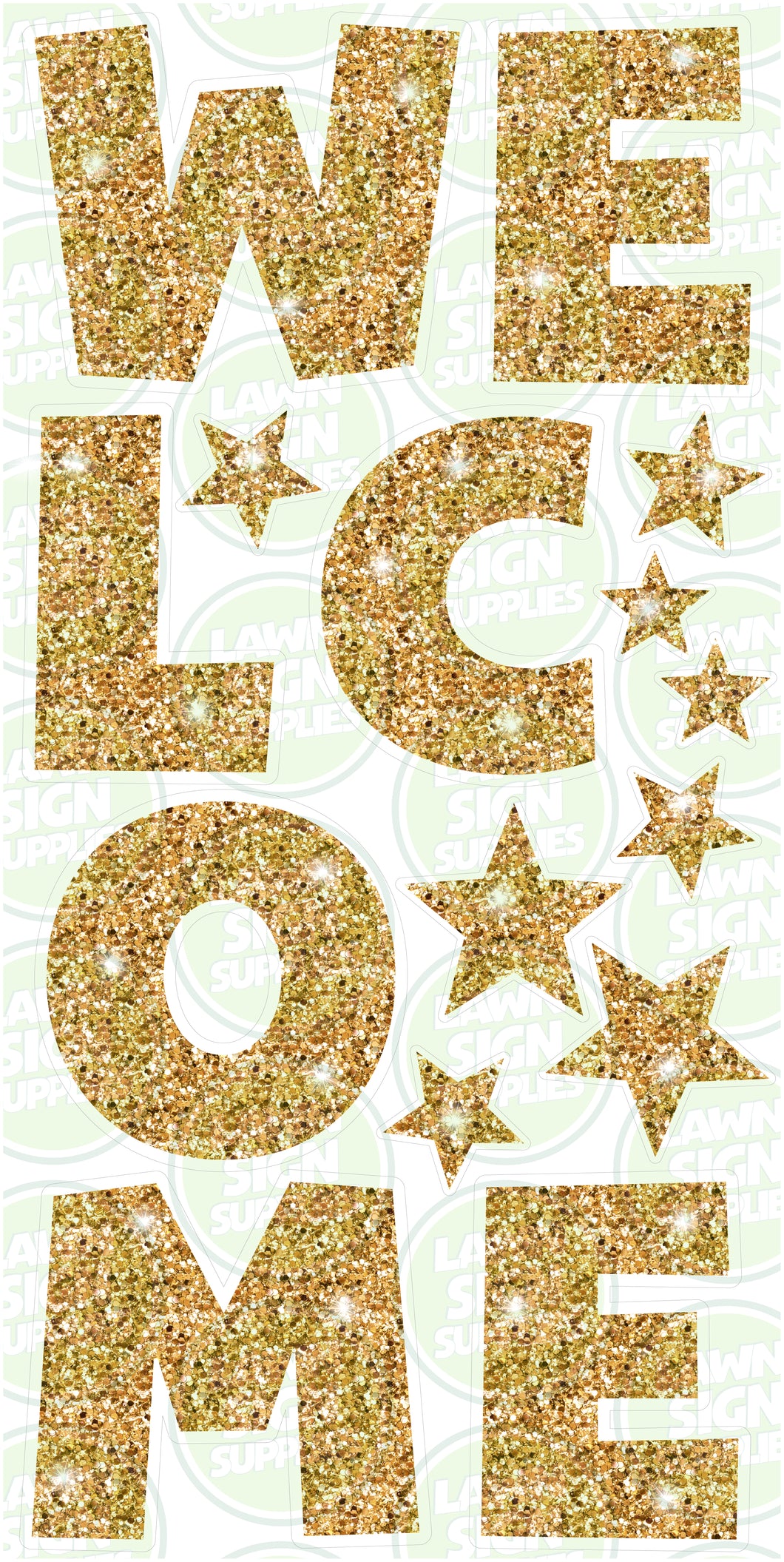 WELCOME LETTERS (60CM) - GOLD GLITTER SPARKLE