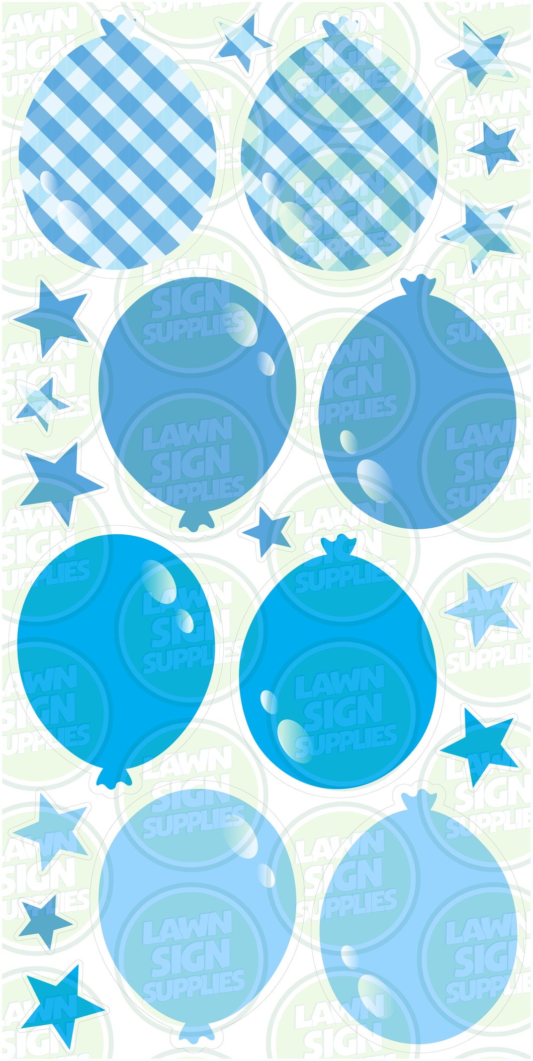 BALLOONS COMBO - BLUE MIX & BLUE GINGHAM