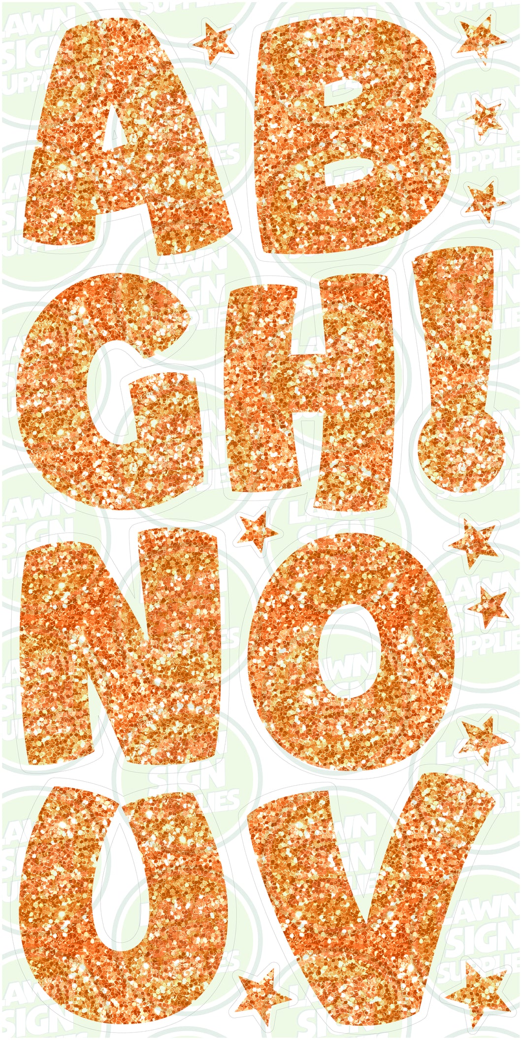 COMIC LETTERS  (60CM) - ORANGE GLITTER