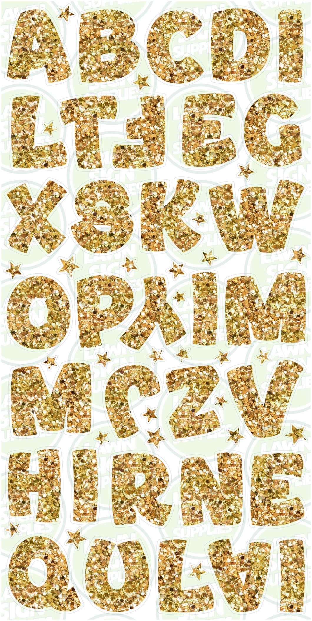 ITTY BITTY COMIC LETTERS (30CM) - GOLD GLITTER