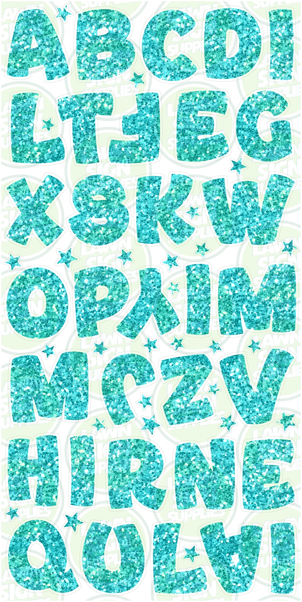 ITTY BITTY COMIC LETTERS (30CM) - AQUA GLITTER