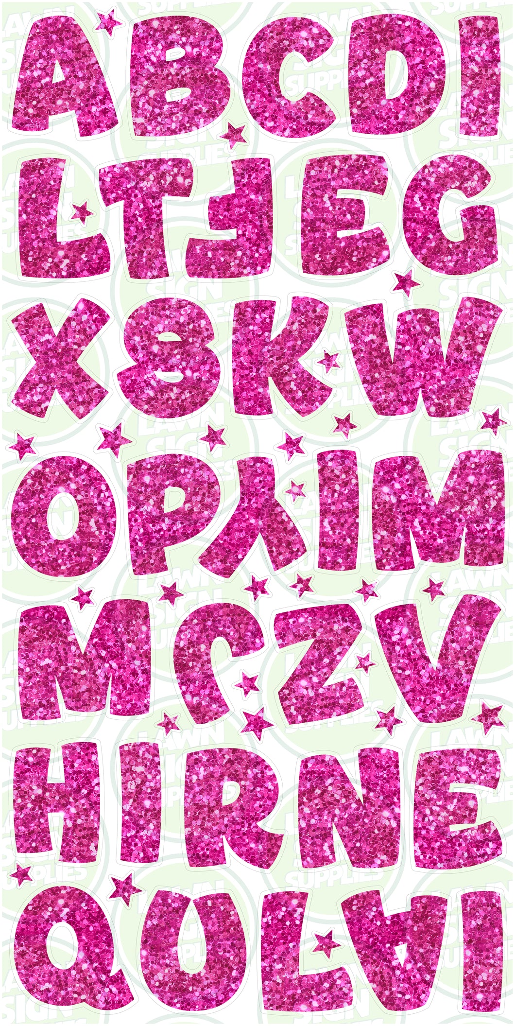 ITTY BITTY COMIC LETTERS (30CM) - HOT PINK GLITTER