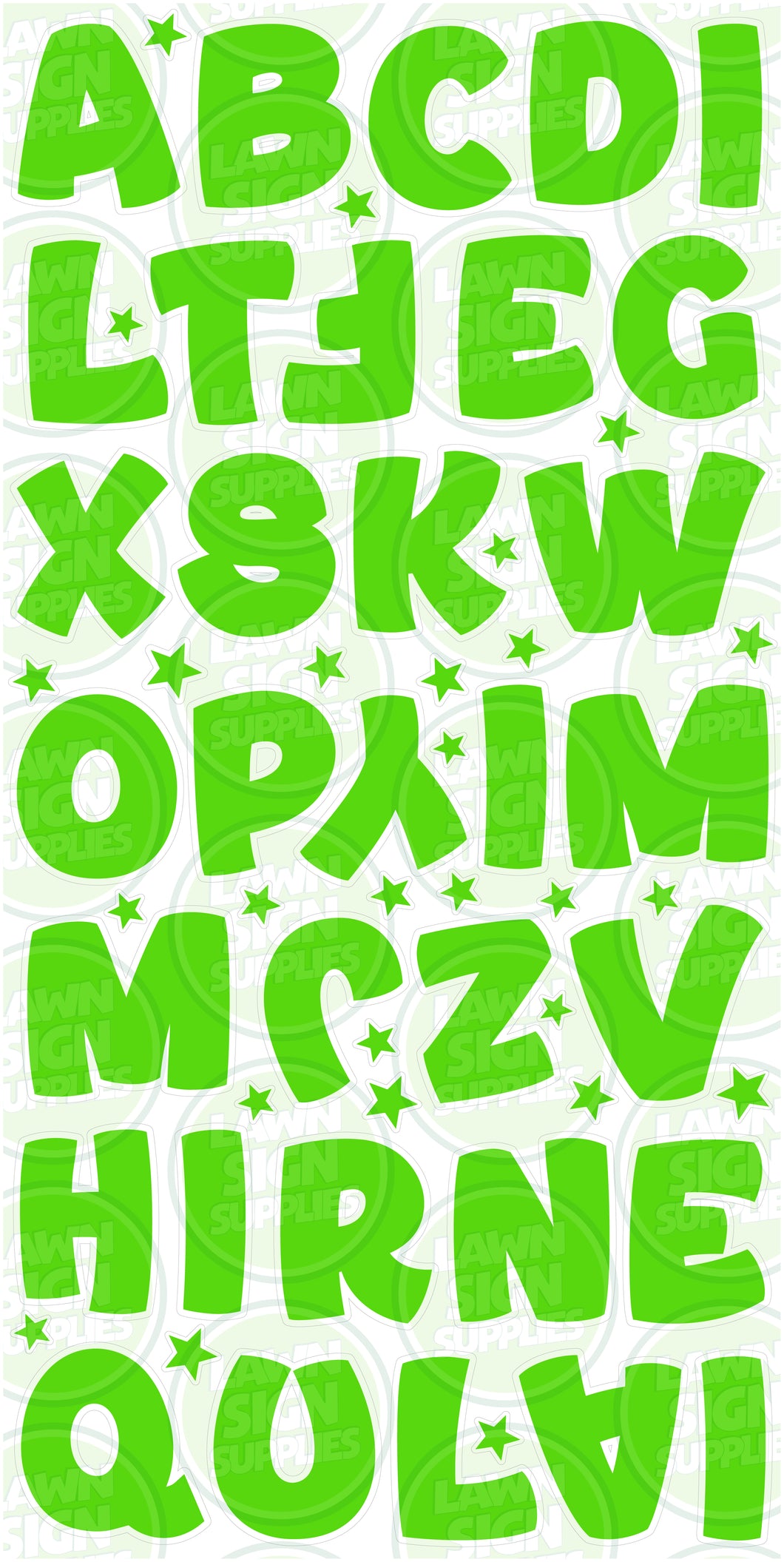 ITTY BITTY COMIC LETTERS (30CM) - LIME