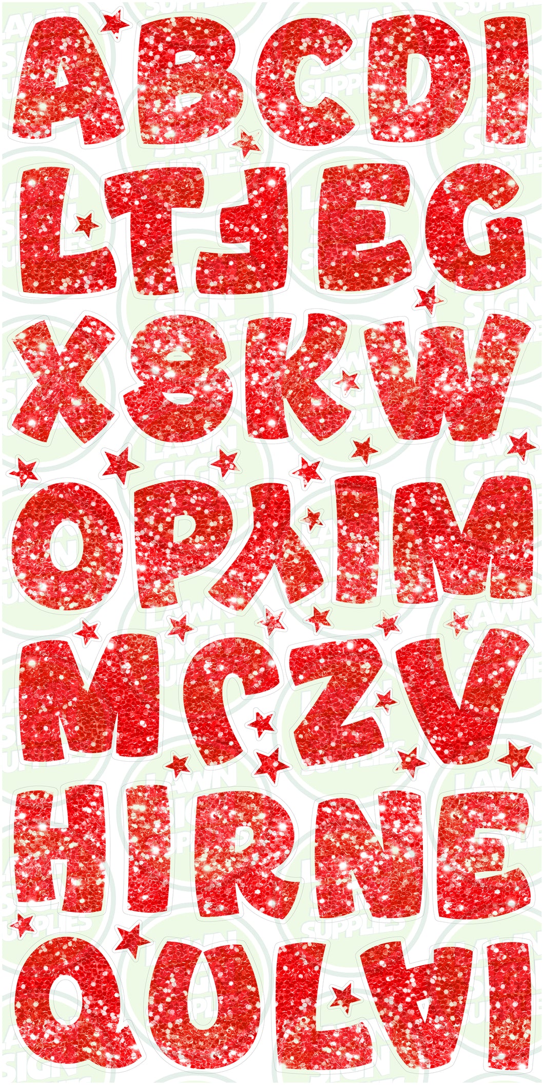 ITTY BITTY COMIC LETTERS (30CM) - RED GLITTER