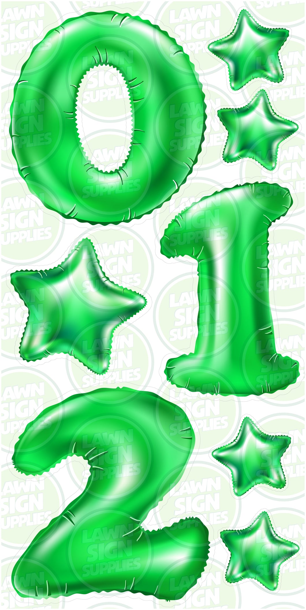NUMBERS - GREEN FOIL BALLOONS (JUMBO)