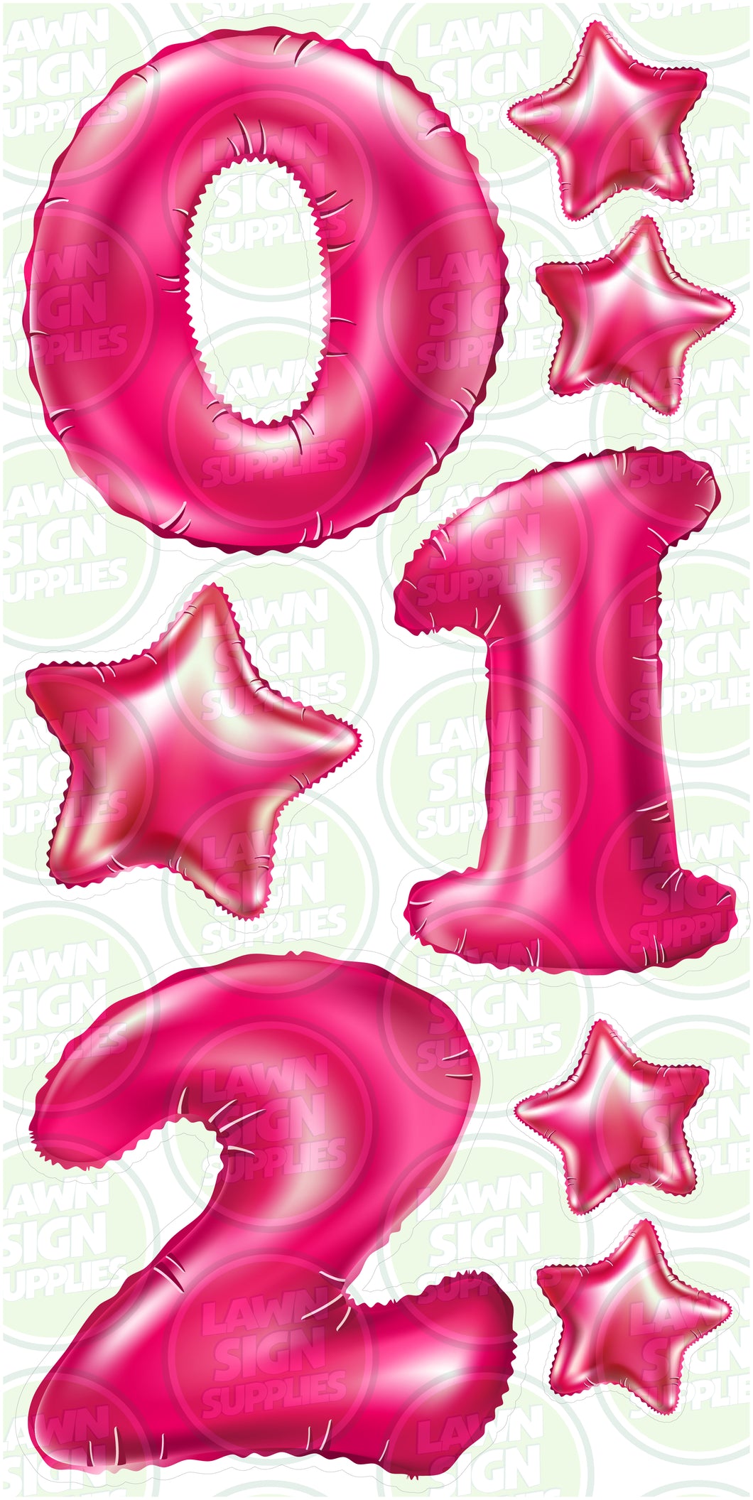 NUMBERS - PINK FOIL BALLOONS (JUMBO)