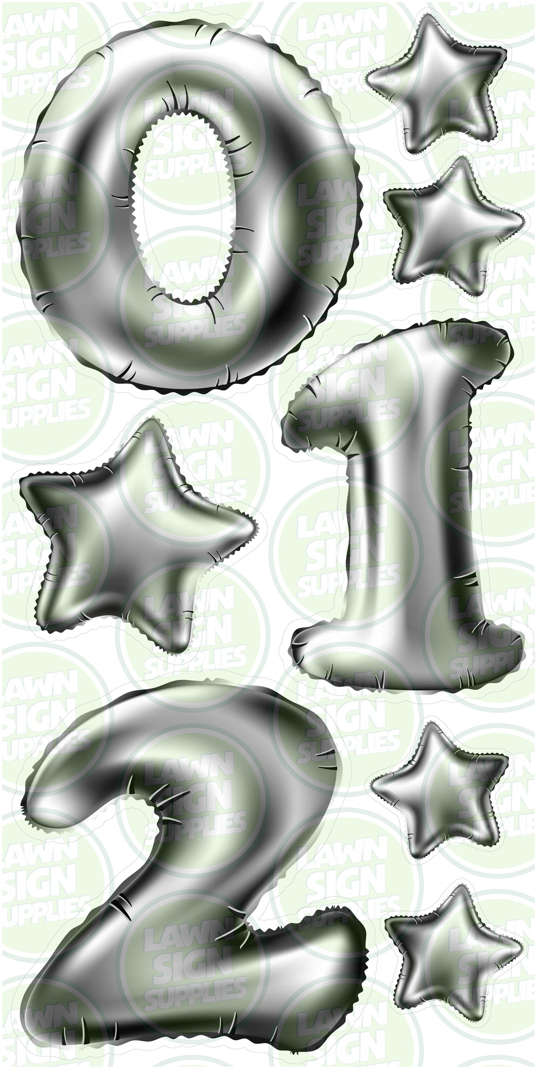 NUMBERS - SILVER FOIL BALLOONS (JUMBO)