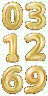 NUMBERS - GOLD FOIL SPARKLE BALLOONS (75CM)