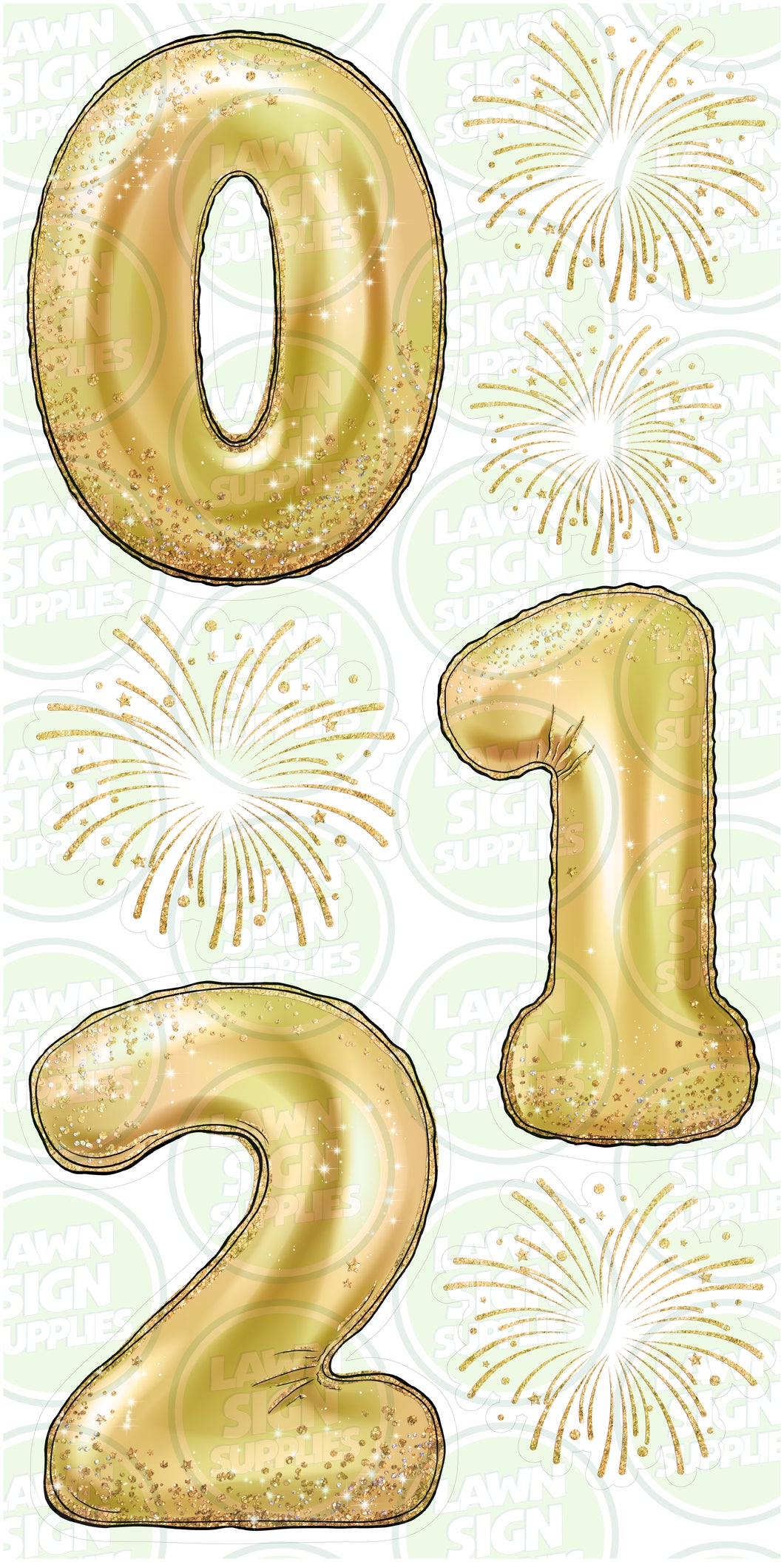 NUMBERS - GOLD FOIL SPARKLE BALLOONS (90CM)