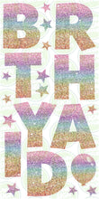 Load image into Gallery viewer, HAPPY BIRTHDAY LETTER SET (60CM) - RAINBOW SPARKLE
