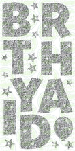 Load image into Gallery viewer, HAPPY BIRTHDAY LETTER SET (60CM) - SILVER GLITTER SPARKLE
