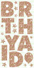 Load image into Gallery viewer, HAPPY BIRTHDAY LETTER SET (60CM) - ROSE GOLD GLITTER SPARKLE
