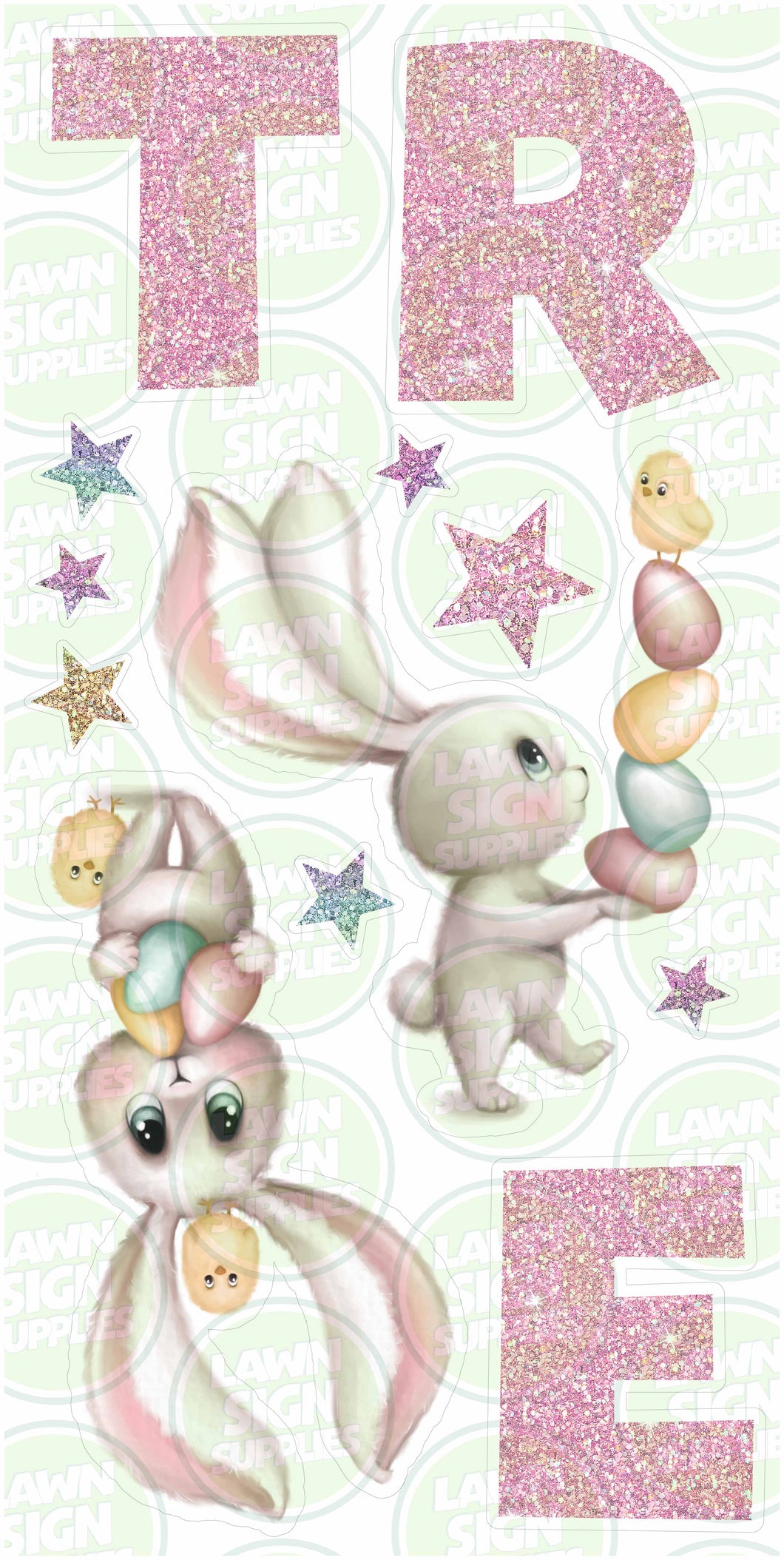 HAPPY EASTER LETTERS & BUNNIES (JUMBO)