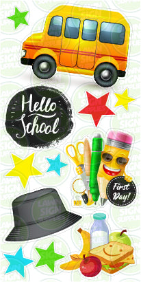 HELLO SCHOOL - CHARCOAL BUCKET HAT