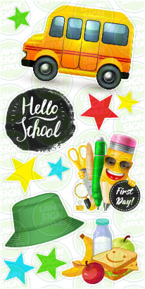 HELLO SCHOOL - GREEN BUCKET HAT
