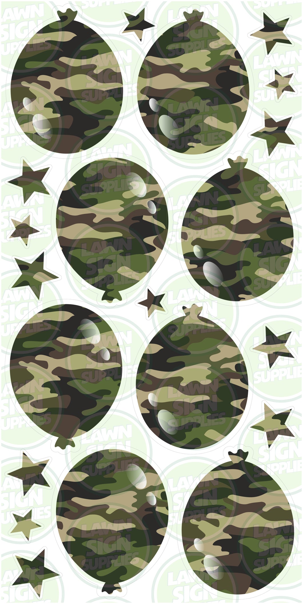 PATTERNED BALLOONS - CAMOUFLAGE GREEN