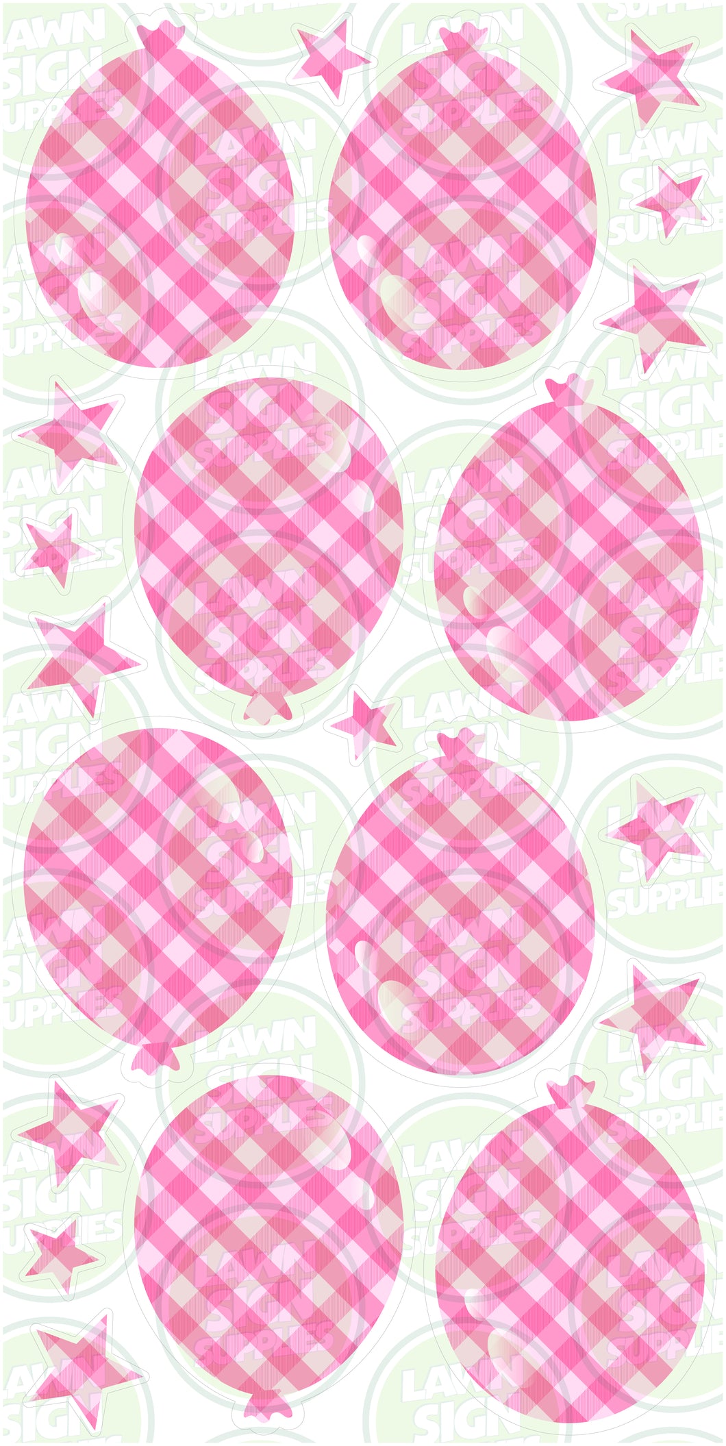 PATTERNED BALLOONS - PINK GINGHAM