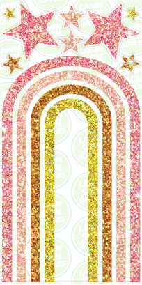 RAINBOW ARCH (EXTRA LARGE) - PINK & GOLD GLITTERS