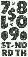 Load image into Gallery viewer, NUMBERS (60CM) - BLACK GLITTER SPARKLE
