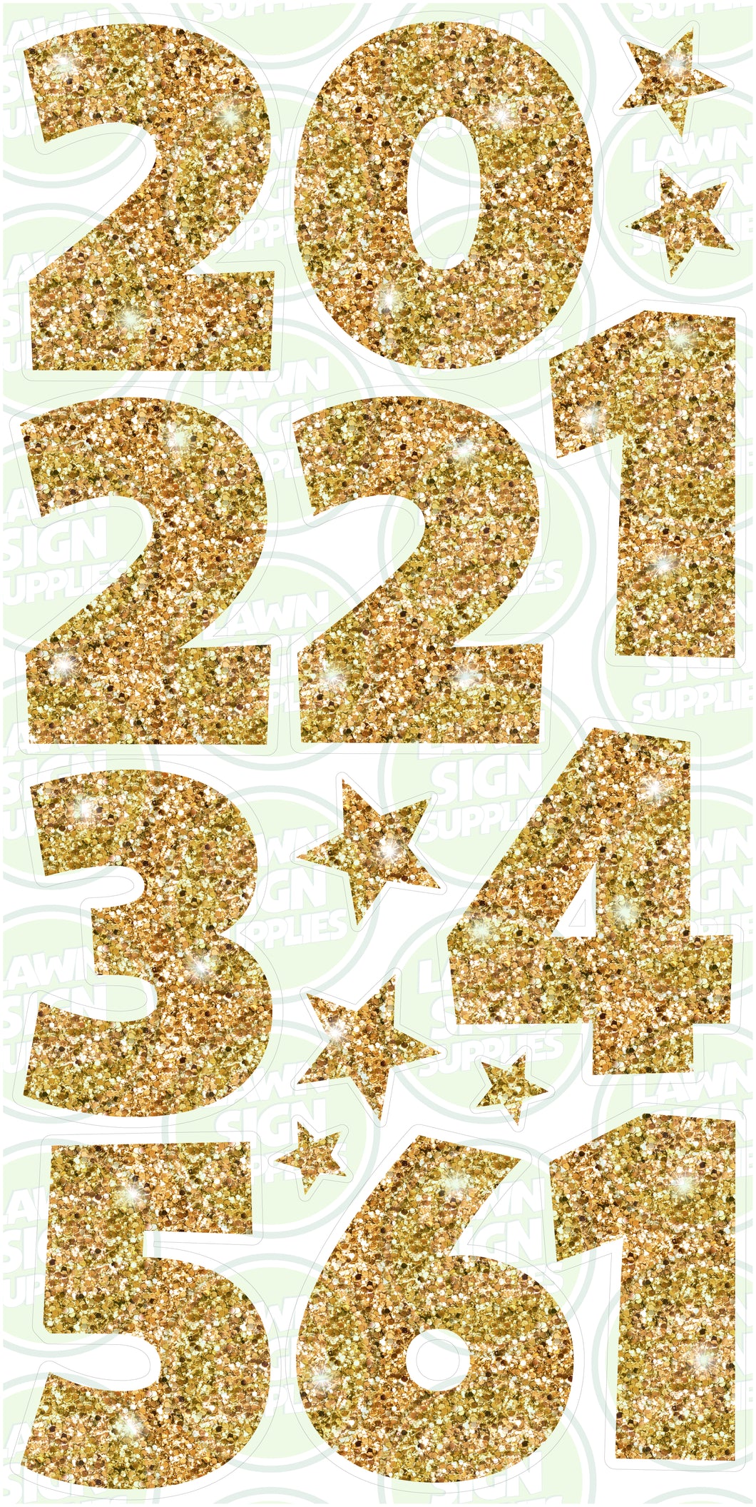 NUMBERS (60CM) - GOLD GLITTER SPARKLE