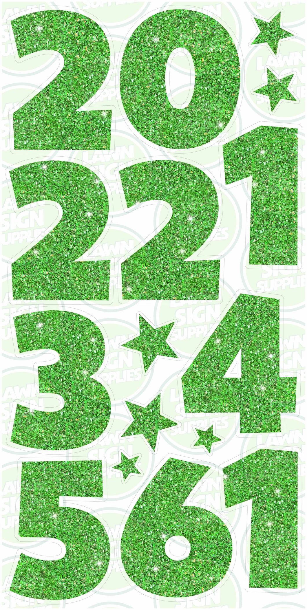 NUMBERS (60CM) - LIME SPARKLE