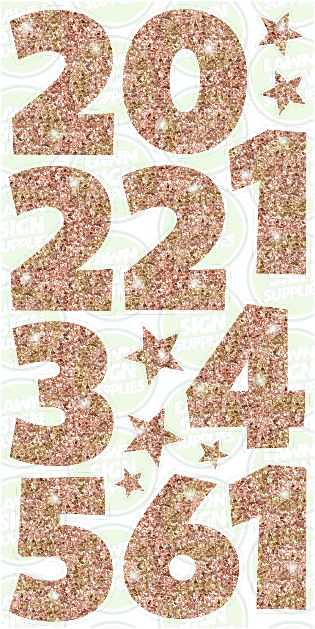 NUMBERS (60CM) - ROSE GOLD GLITTER SPARKLE