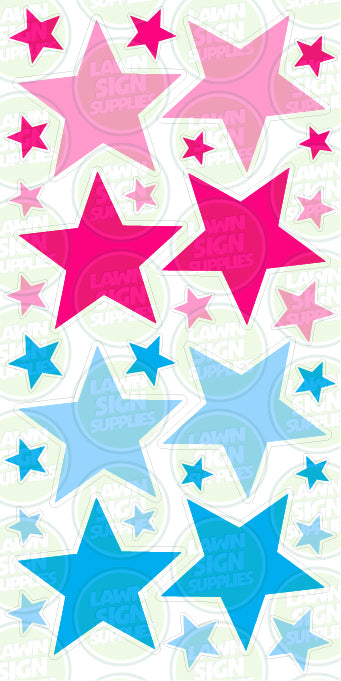 STARS - BLUE & PINK COLOUR COMBO