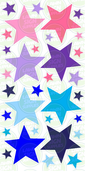 STARS - BLUE, PINK & PURPLE COLOUR COMBO