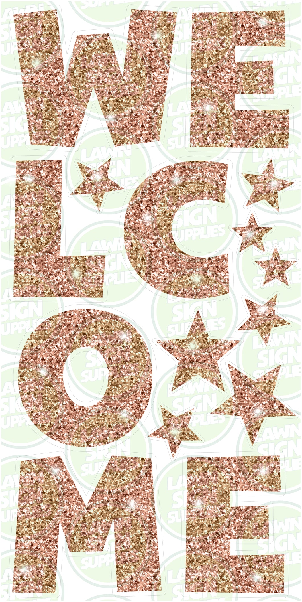 WELCOME LETTERS (60CM) - ROSE GOLD GLITTER SPARKLE